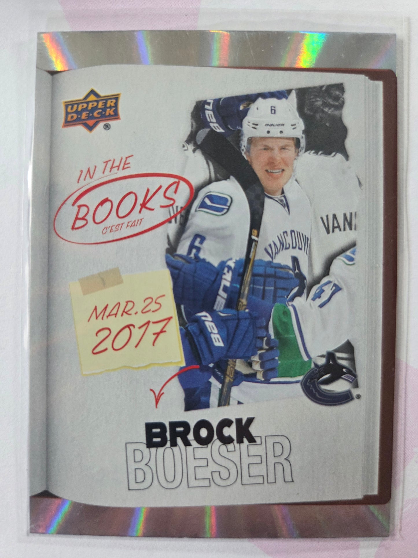 Brock Boeser Upper Deck In the Books [Vancouver Canucks]