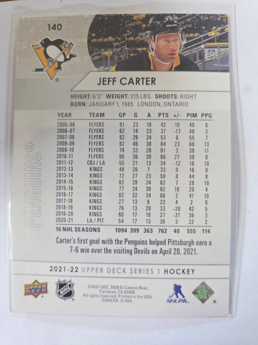 Jeff Carter Upper Deck Series 1 #140 [Pittsburgh Penguins]