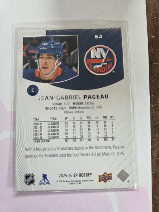 Jean-Gabriel Pageau SP Hockey #64 [New York Islanders]
