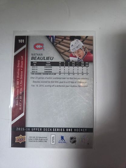 Nathan Beaulieu Upper Deck Series One Hockey #101 [Montreal Canadians]