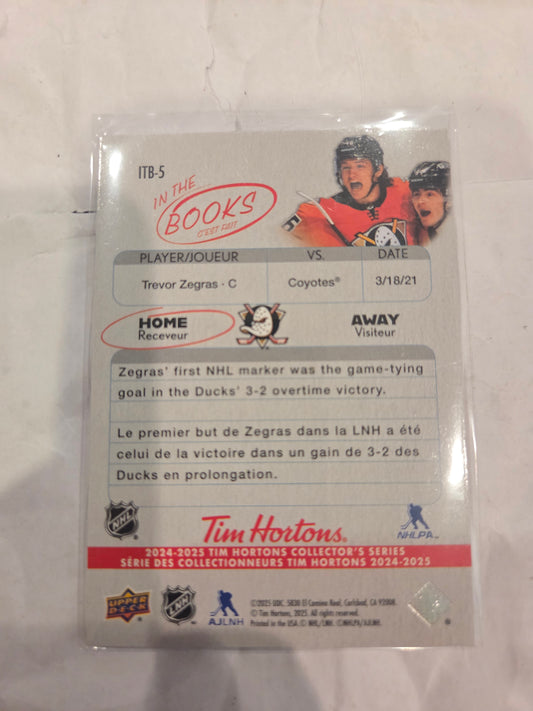 Trevor Zegras Upper Deck In the Books [Anaheim Ducks]