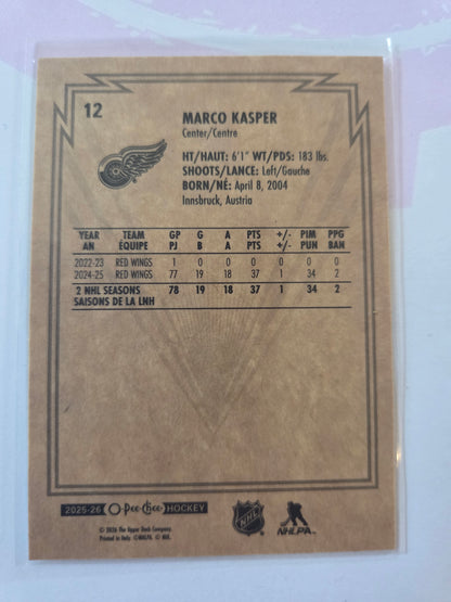 Marco Kasper O-Pee-Chee Hockey #12 [Detroit Red Wings]