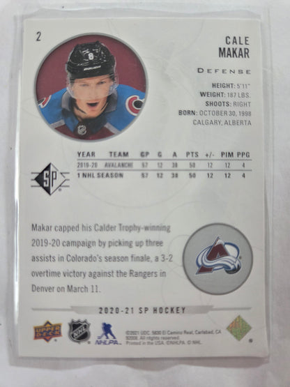 Cale Makar Upper Deck SP Hockey #2 [Colorado Avalanche]