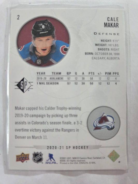 Cale Makar Upper Deck SP Hockey #2 [Colorado Avalanche]