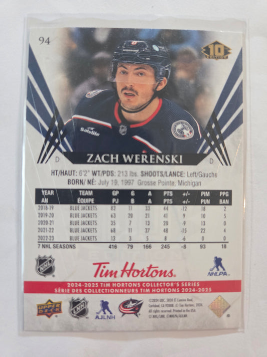Zach Werenski Upper Deck 10th Edition #94 [Columbus Blue Jackets]