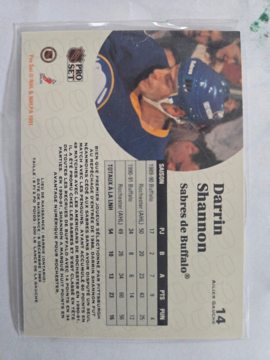Darrin Shannon French NHL Pro Set #14 [Buffalo Sabres]