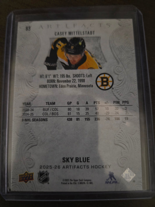 Casey Mittelstadt Sky Blue Artifacts #93 [Boston Bruins]