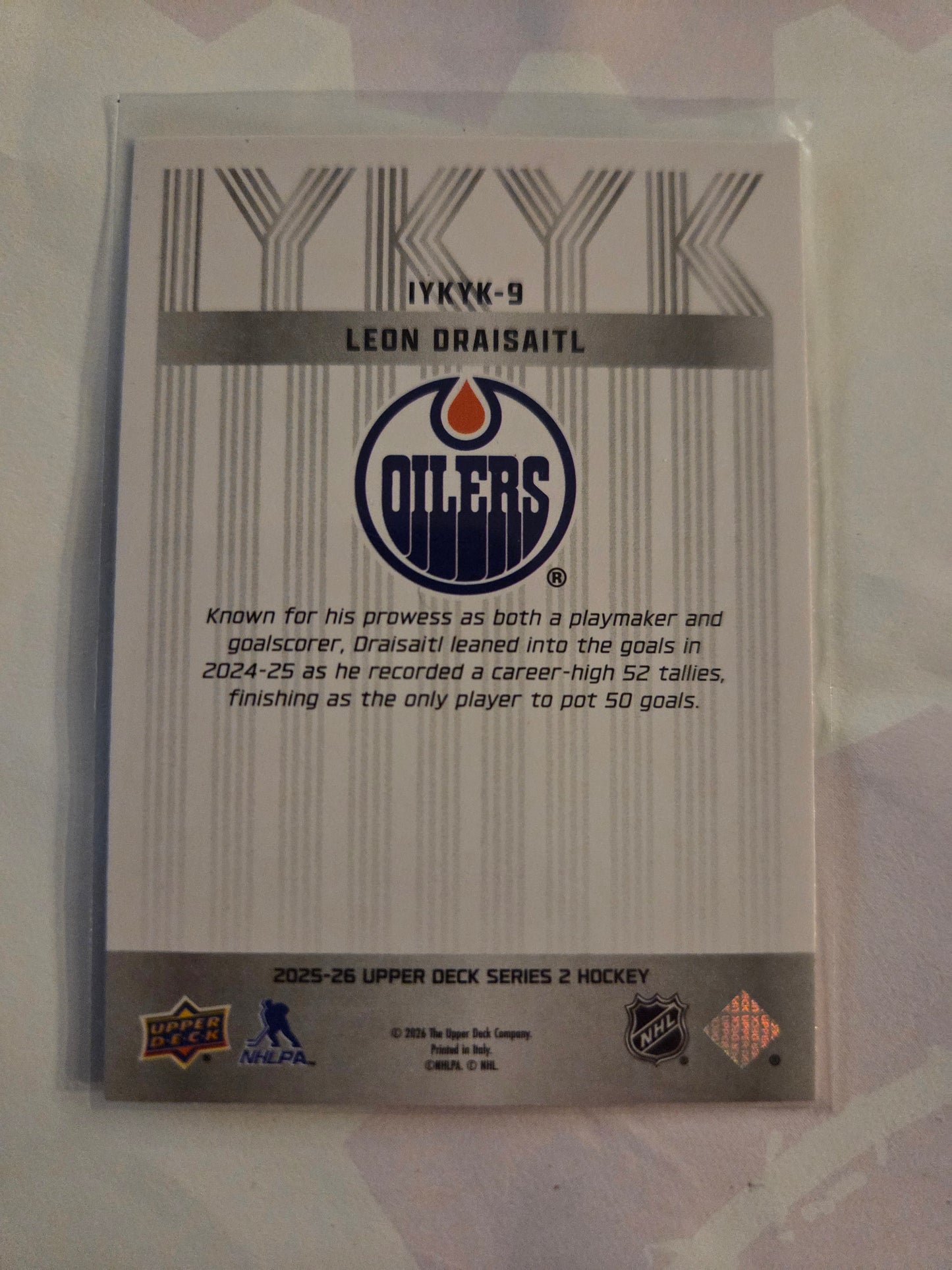 Leon Draisaitl Upper Deck Series 2 IYKYK [Edmonton Oilers]