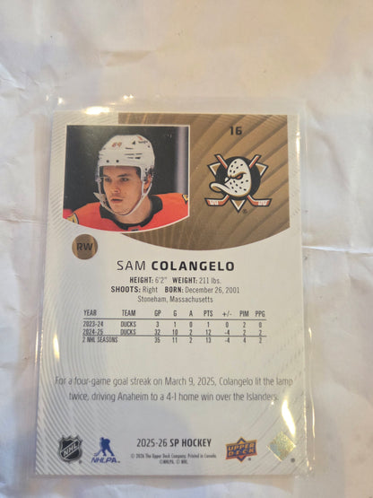 Sam Colangelo SP Hockey #16 [Anaheim Ducks]