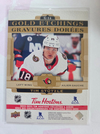 Tim Stützle Upper Deck Gold Etchings [Ottawa Senators]