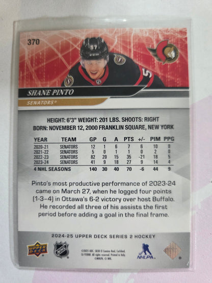 Shane Pinto Upper Deck Series 2 Hockey #370 [Ottawa Senators]