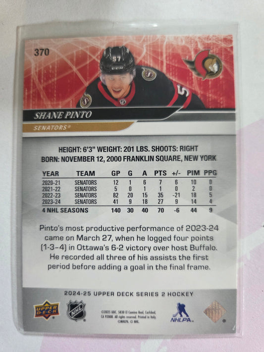 Shane Pinto Upper Deck Series 2 Hockey #370 [Ottawa Senators]