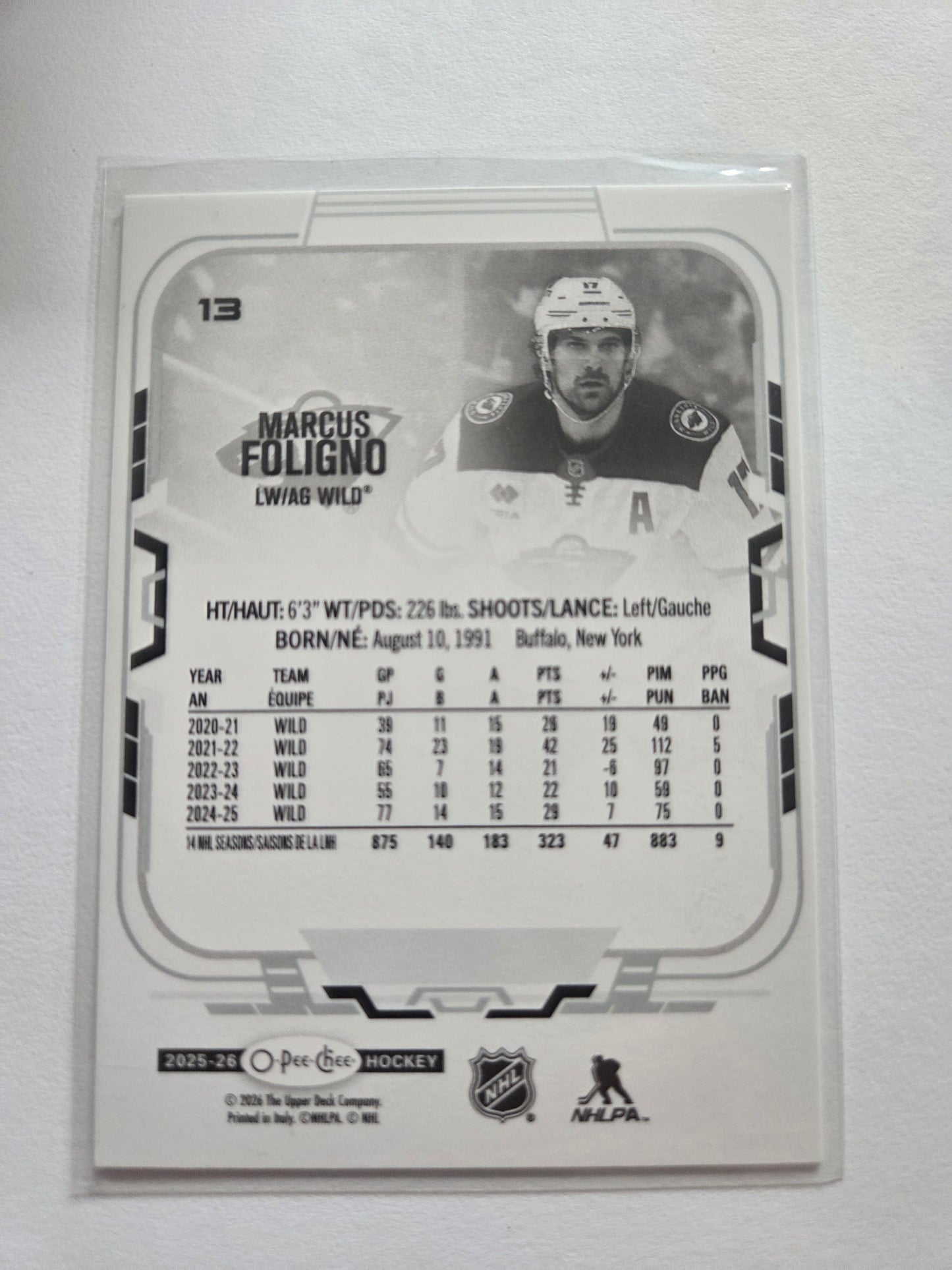 Marcus Foligno O-Pee-Chee Hockey #13 [Minnesota Wild]