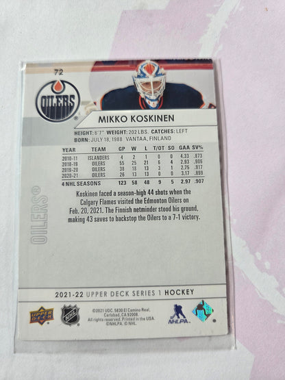 Mikko Koskinen Upper Deck Series 1 #72 [Edmonton Oilers]