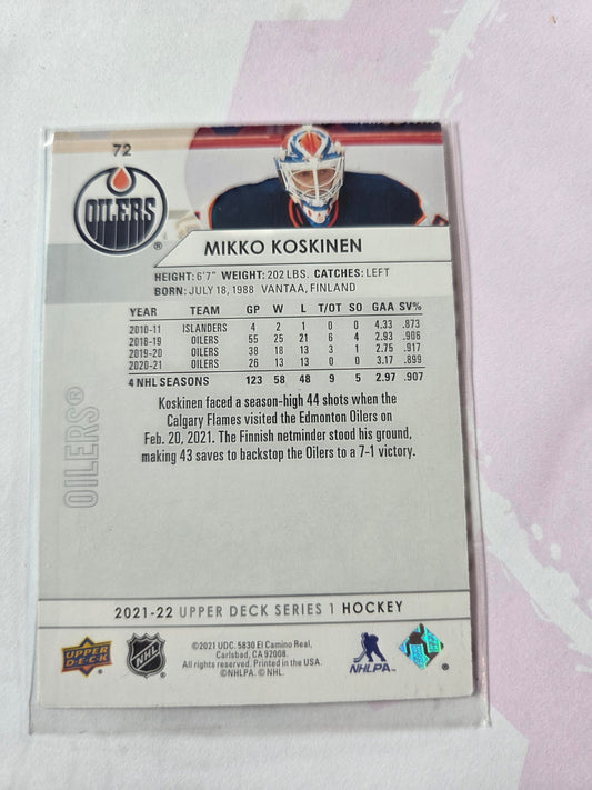 Mikko Koskinen Upper Deck Series 1 #72 [Edmonton Oilers]