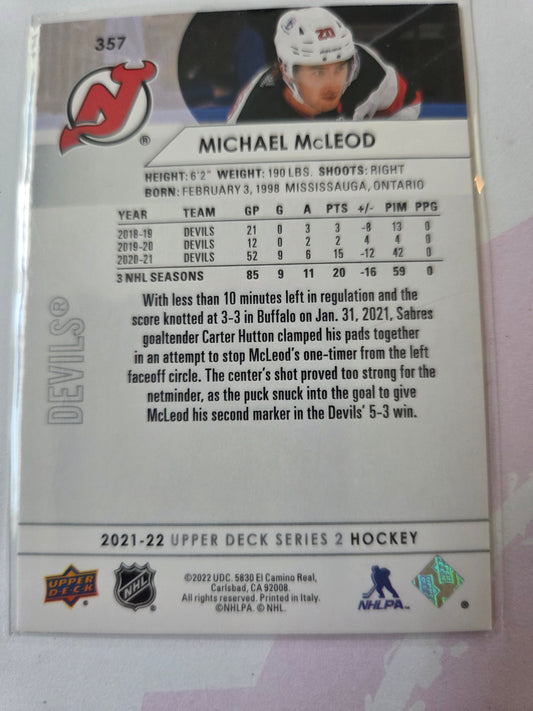 Michael McLeod Upper Deck Series 2 #357 [New Jersey Devils]