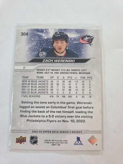 Zach Werenski Upper Deck Series 2 #304 [Columbus Blue Jackets]