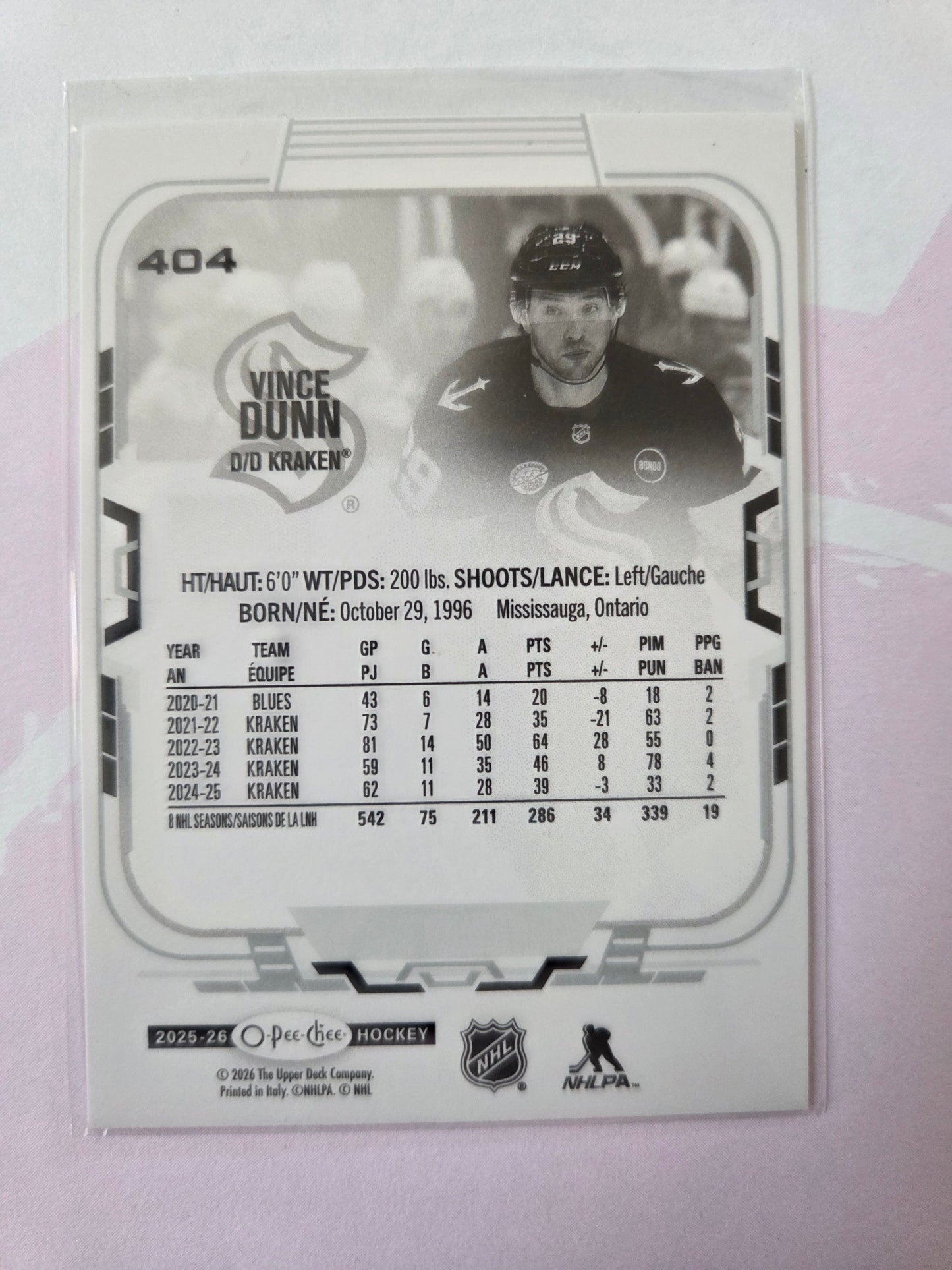 Vince Dunn O-Pee-Chee Hockey #404 [Seattle Kraken]