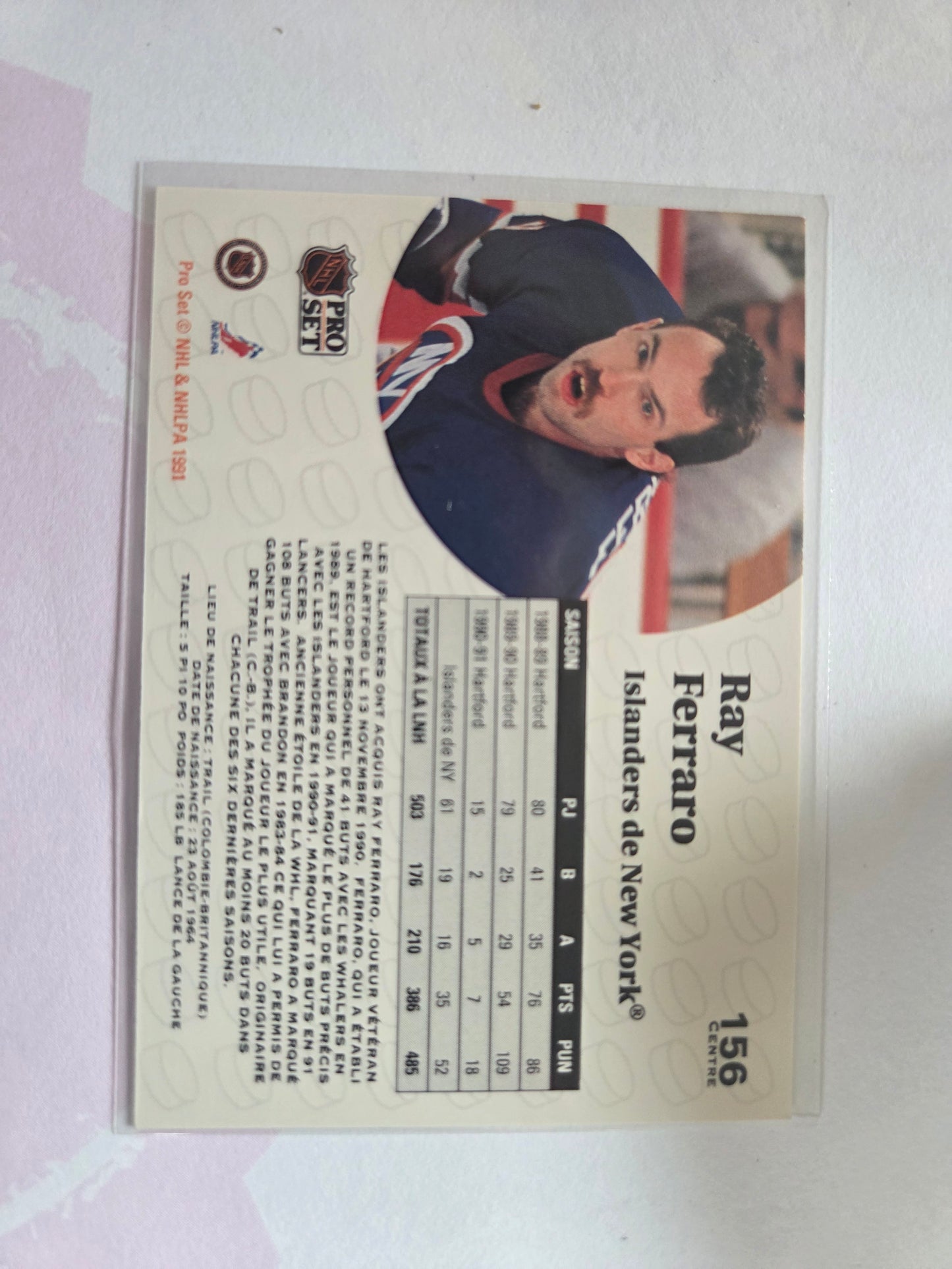 Ray Ferraro French NHL Pro Set #156 [New York Islanders]