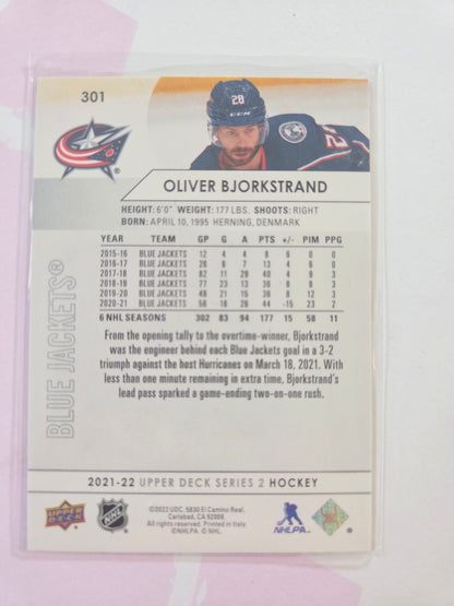 Oliver Bjorkstrand Upper Deck Series 2 #301 [Columbus Blue Jackets]