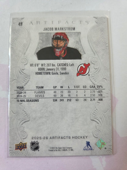 Jacob Markstrom Upper Deck Artifacts Hockey #49 [New Jersey Devils]