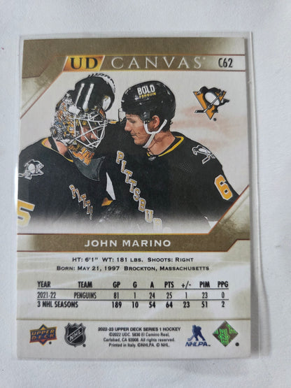 John Marino Upper Deck Series 1 UD Canvas [Pittsburgh Penguins]