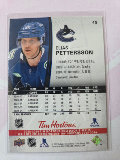 Elias Pettersson Upper Deck Tim Hortons #40 [Vancouver Canucks]