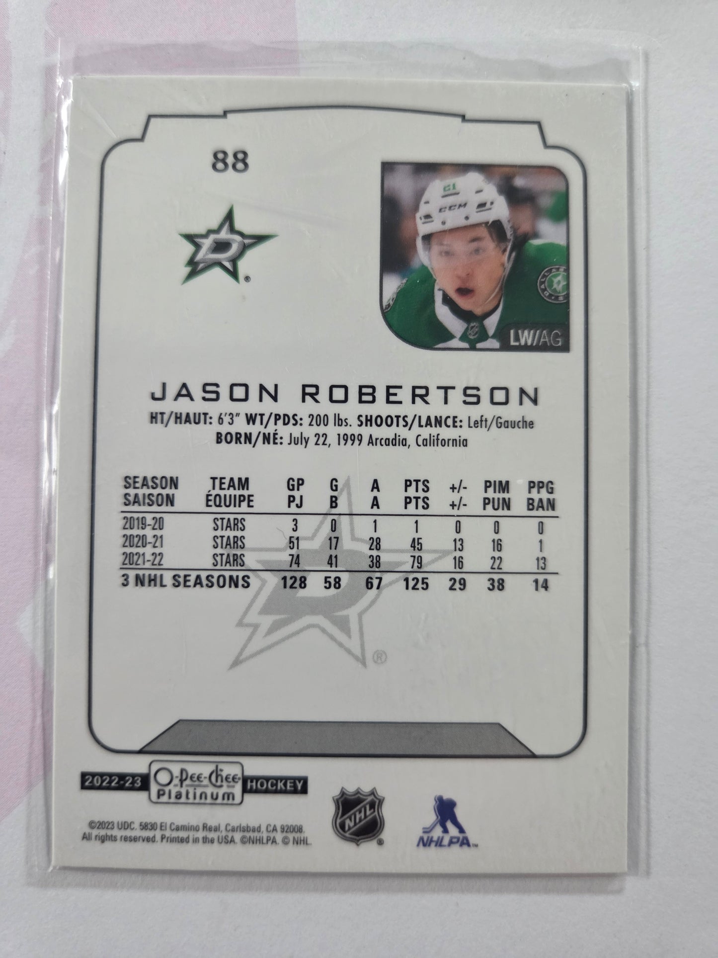 Jason Robertson O-Pee-Chee Platinum Hockey #88 [Dallas Stars]