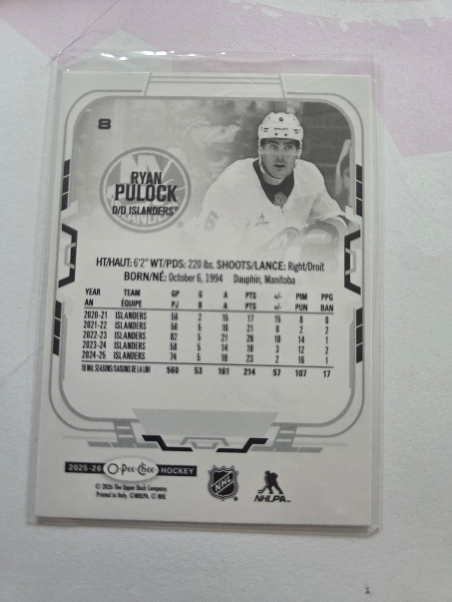 Ryan Pulock O-Pee-Chee Hockey #8 [New York Islanders]