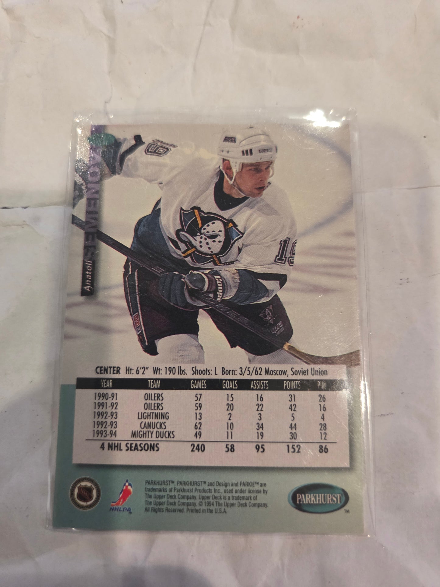 Anatoli Semenov Parkhurst #1 [Anaheim Ducks]