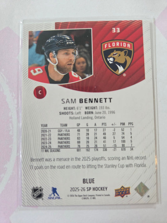 Sam Bennett Blue SP Hockey #33 [Florida Panthers]