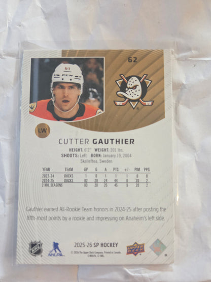 Cutter Gauthier SP Hockey #62 [Anaheim Ducks]