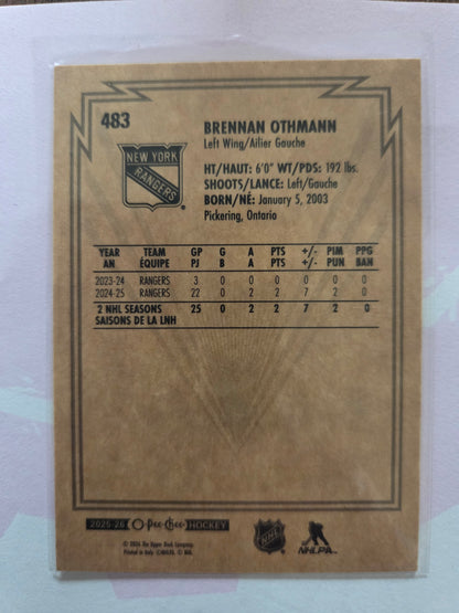 Brennan Othmann O-Pee-Chee Hockey #483 [New York Rangers]
