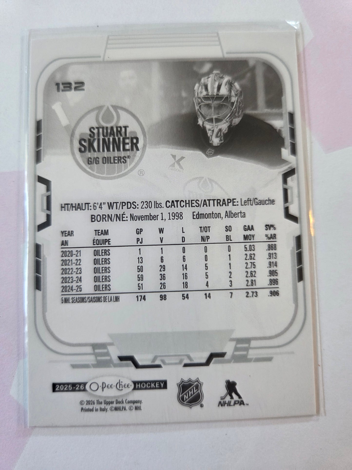 Stuart Skinner O-Pee-Chee Hockey #132 [Edmonton Oilers]