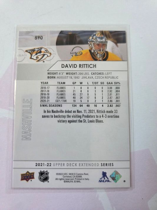 David Rittich Upper Deck Extended Series #590 [Nashville Predators]