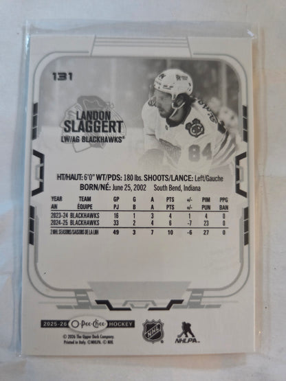 Landon Slaggert O-Pee-Chee Hockey #131 [Chicago Blackhawks]