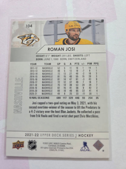 Roman Josi Upper Deck Series 1 #104 [Nashville Predators]