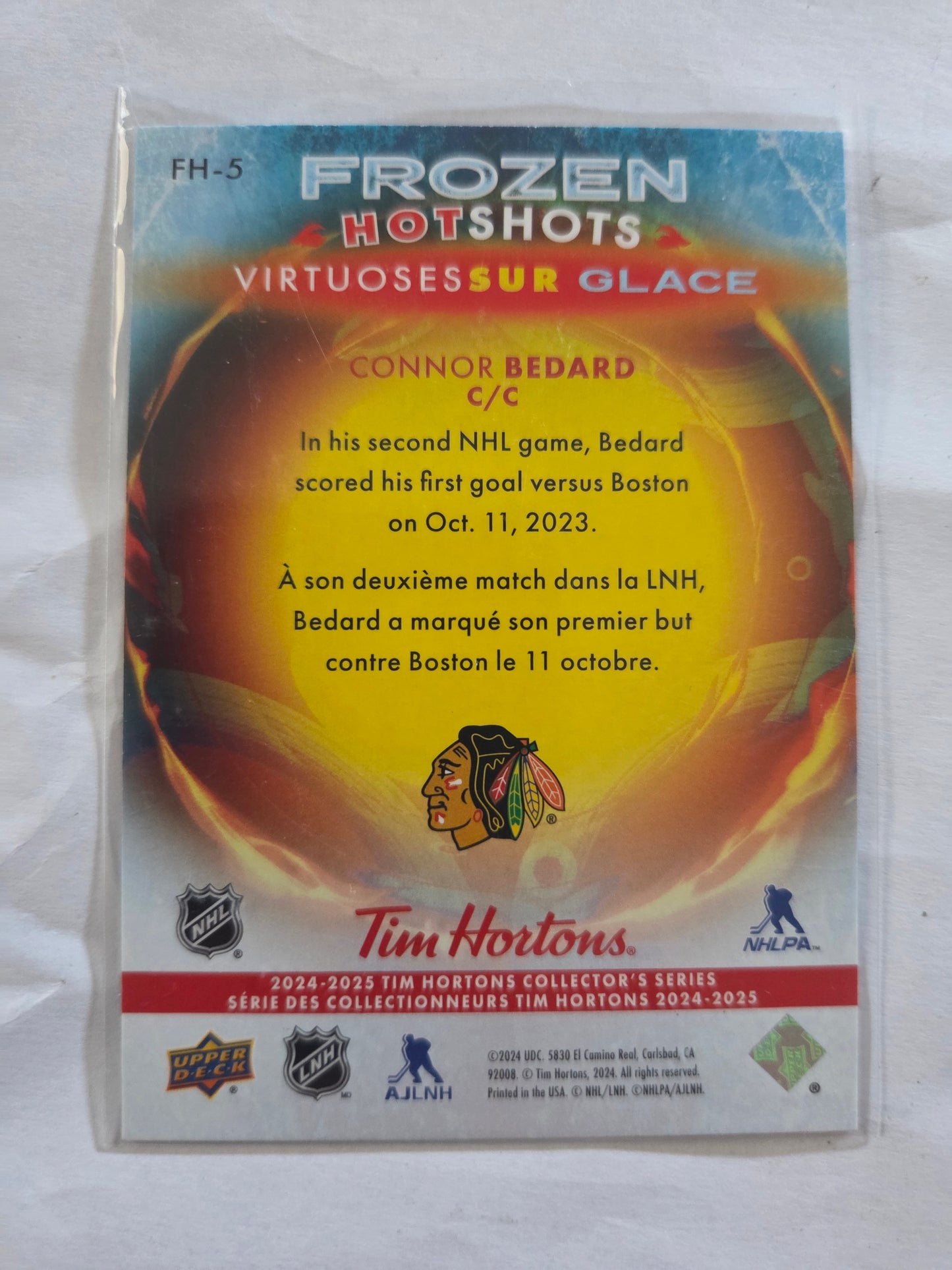 Connor Bedard Upper Deck Frozen Hot Shots [Chicago Blackhawks]