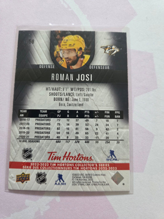 Roman Josi Upper Deck Tim Hortons #58 [Nashville Predators]
