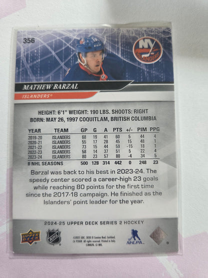 Mathew Barzal Upper Deck Series 2 #356 [New York Islanders]