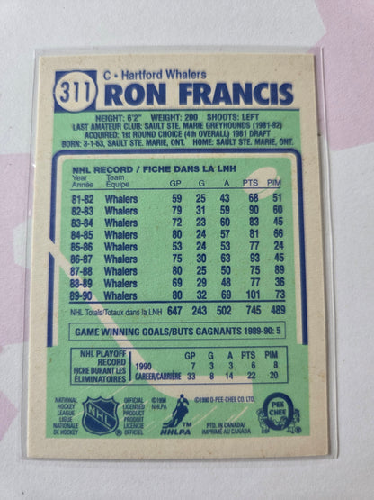 Ron Francis O-Pee-Chee Hockey #311 [Hartford Whalers]