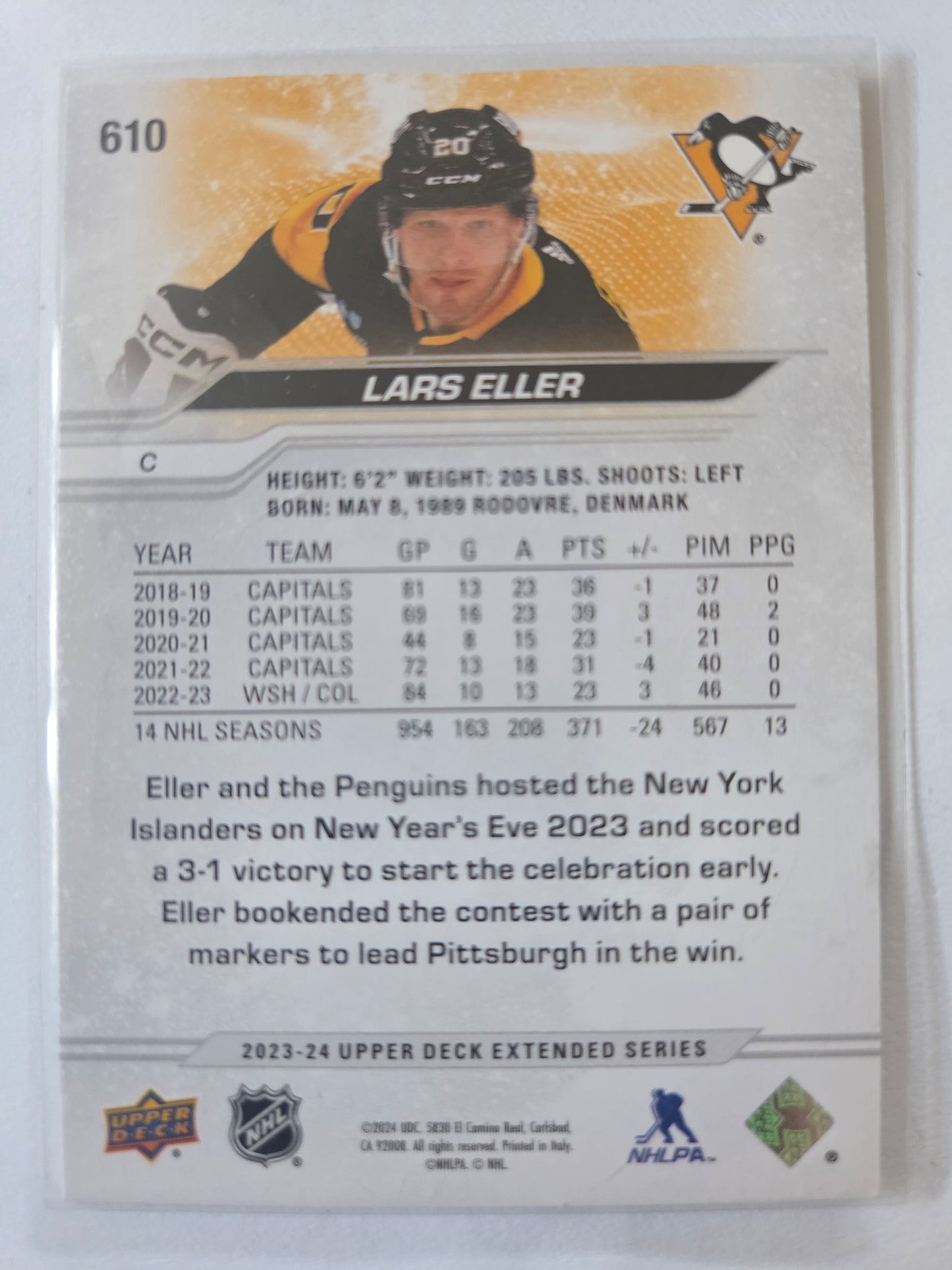 Lars Eller Upper Deck Extended Series #610 [Pittsburgh Penguins]