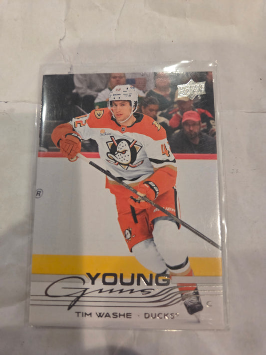 Tim Washe Young Guns Upper Deck Series 1 #206 [Anaheim Ducks]