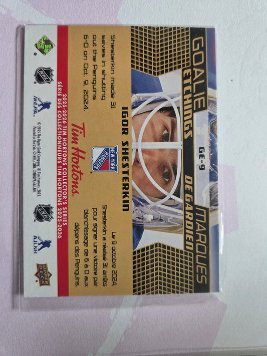 Igor Shesterkin Upper Deck Gold Etchings [New York Rangers]