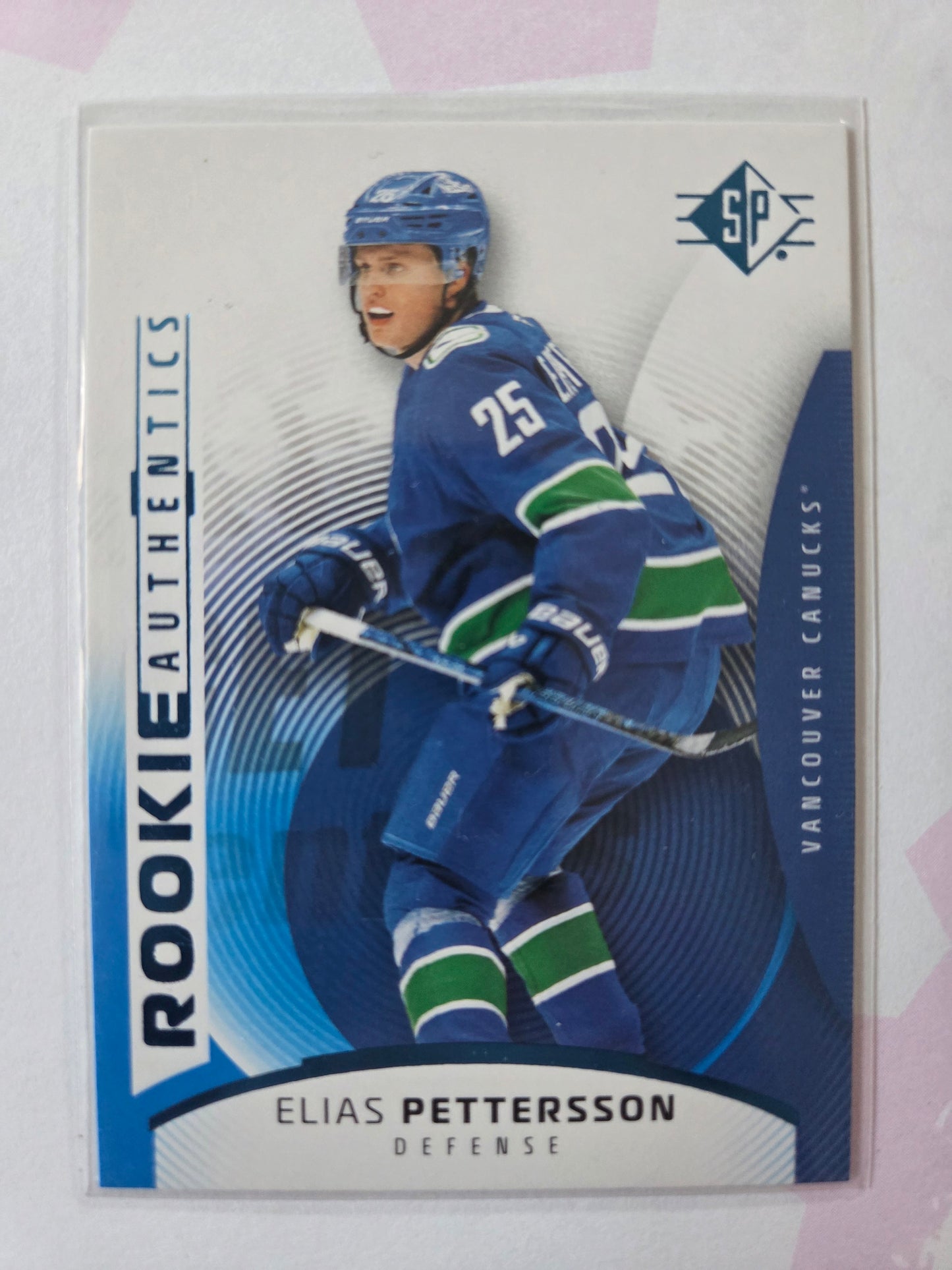 Elias Pettersson Blue SP Hockey Rookie Authentics #127 [Vancouver Canucks]