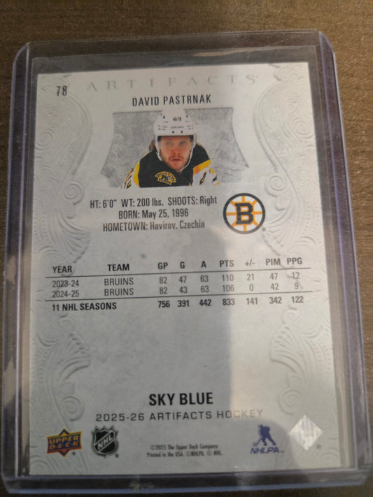 David Pastrnak Sky Blue Artifacts Hockey #78 [Boston Bruins]