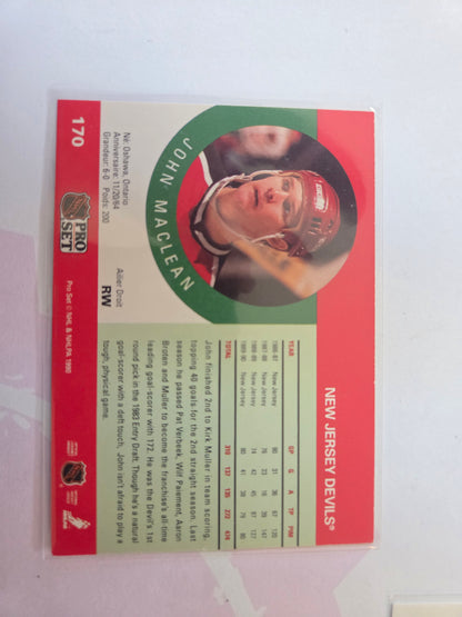 John MacLean NHL Pro Set #170 [New Jersey Devils]