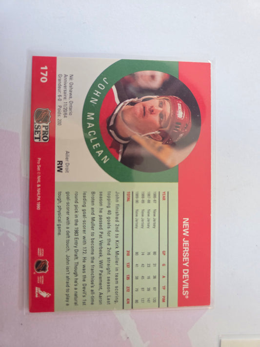 John MacLean NHL Pro Set #170 [New Jersey Devils]