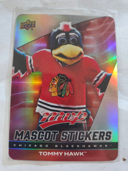 Tommy Hawk Upper Deck MVP Hockey Mascot Stickers [Chicago Blackhawks]