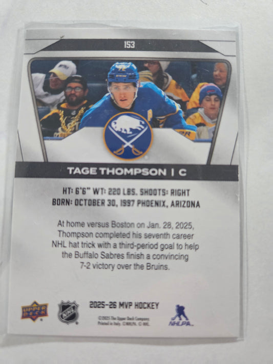 Tage Thompson Upper Deck MVP Hockey #153 [Buffalo Sabres]